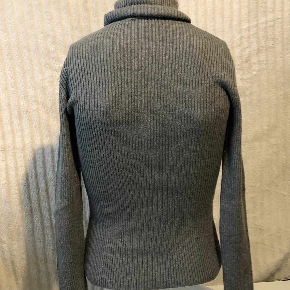 Cache Grey Turtleneck Sweater With Cutouts And Rh… - image 2